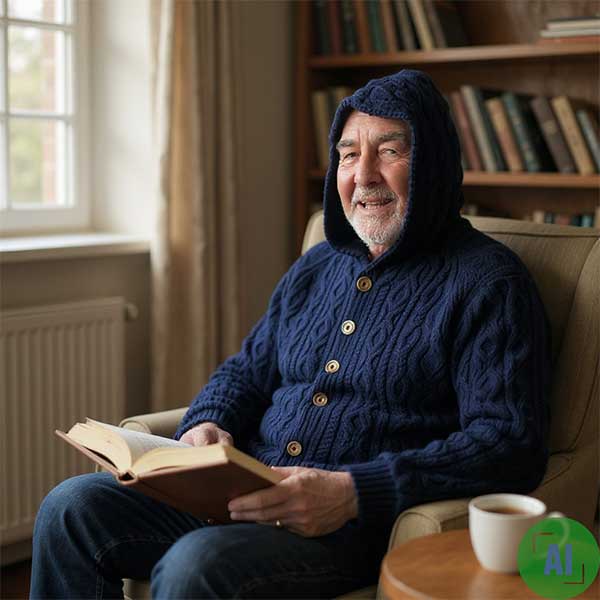 3A Hooded Lumber Cardigan - 100% Denim Cotton