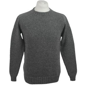 1Z Hand Framed Crew Neck Sweater in Grey: Front