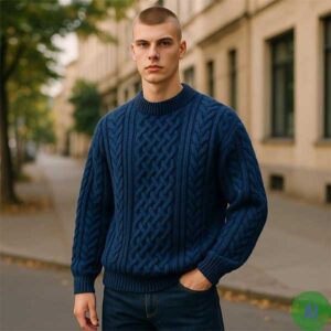 1A Country Meetings Crew Neck Sweater in Blue Yonder: AI Generated Male