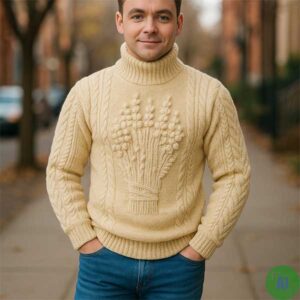 Barley Sweater in Cream: AI Generated Male