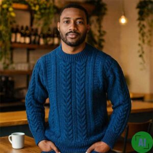 1G Pegasus Crew Neck Sweater in Turquoise 7045: AI Generated Male