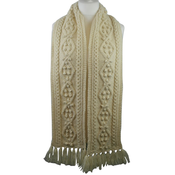 12B Aran Scarf in British Wool (Natural).jpg
