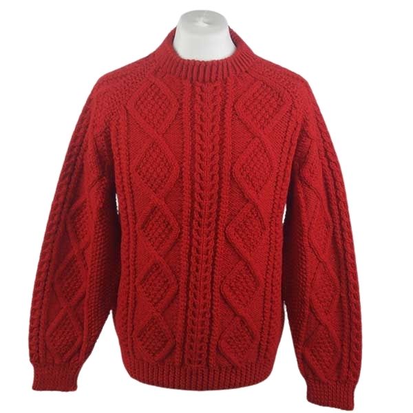 1B Cara Crew Neck Sweater Front in Aran (Holly)