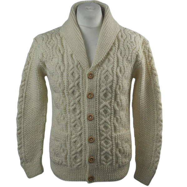 5B Shawl Collar Cardigan Front in Aran (Natural).jpg